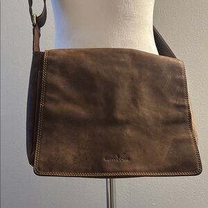 Gianni Conti Brown Leather Messenger Bag